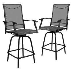 Emma And Oliver Patio Bar Height Stools Set Of 2, All-Weather Textilene Swivel Stools -Outdoor Furniture Store GUEST a1e14540 99d0 416b b349 142c73592dcc