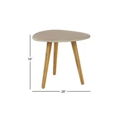 20"x18" Mid-Century Wood Outdoor Accent Table Gray - Olivia & May -Outdoor Furniture Store GUEST a237e781 1a3d 4632 b8a9 afdd6d6f00b7