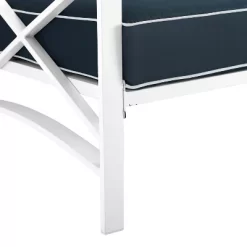 Kaplan Loveseat White/Navy - Crosley -Outdoor Furniture Store GUEST a2446848 6b1c 437a bbe9 497a43294efc