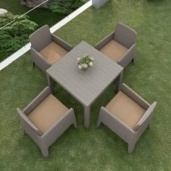 Lucca 5pc Dining Set With Cushions - Gray/Beige - DUKAP -Outdoor Furniture Store GUEST a2719d12 f1d7 4430 ac16 4ade90aeea98