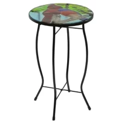 Northlight 19" Blue And Red Cardinal Glass Patio Side Table -Outdoor Furniture Store GUEST a2fa1a39 6eef 49b8 9798 e36fc468d4e0