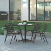 Emma And Oliver 27.5'' Square Aluminum Indoor-Outdoor Table Set With 4 Slat Back Chairs -Outdoor Furniture Store GUEST a33a5ea6 2129 42b2 9d5b 238e30731f04