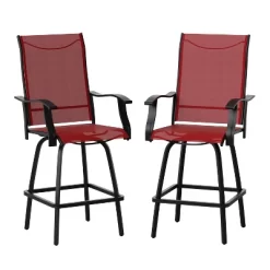 Emma And Oliver Patio Bar Height Stools Set Of 2, All-Weather Textilene Swivel Stools -Outdoor Furniture Store GUEST a3ad6a4d 02b8 48bb a7ec e3d098ddda04