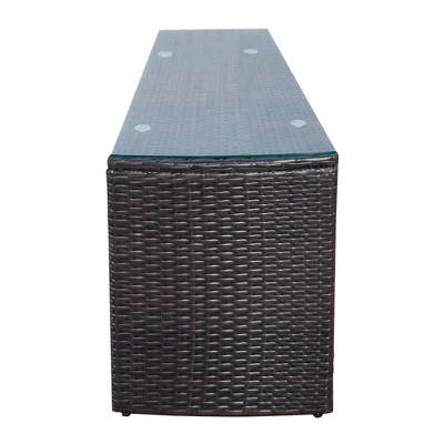 4pc Wicker Half-Moon Patio Set With Cushions - Brown/Beige - GODEER 14 4pc Wicker Half-Moon Patio Set With Cushions - Brown/Beige - GODEER - Image 12