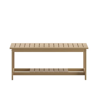 Emma And Oliver All-Weather Polyresin Two Tiered Adirondack Style Coffee Table With Slatted Top 10 Emma And Oliver All-Weather Polyresin Two Tiered Adirondack Style Coffee Table With Slatted Top - Image 8