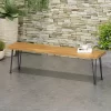 Zion Acacia Wood Modern Industrial Bench - Teak - Christopher Knight Home