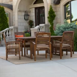 7pc Acacia Wood Patio Dining Set With Cushions - Saracina Home -Outdoor Furniture Store GUEST a451277b 3ed7 403f 81d1 4b7c21d4cf6f