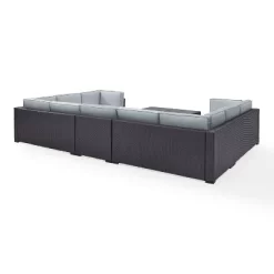 Biscayne 7pc Outdoor Wicker Sectional Set With 2 Coffee Tables - Mist - Crosley -Outdoor Furniture Store GUEST a457d9b9 73b7 4ee5 bce9 990899a86bf6