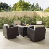 Palm Harbor 5pc Outdoor Wicker Conversation Set With Fire Table - Sand - Crosley -Outdoor Furniture Store GUEST a4efb0f9 800e 4fec 85f9 99c7e60de4ac