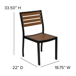 Merrick Lane 5 Piece Patio Table And Chairs Set Faux Teak Wood And Metal Indoor/Outdoor Table And Chairs With All-Weather Purpose -Outdoor Furniture Store GUEST a4fcdd44 b042 4b02 ac90 e0c3ac4a82f3