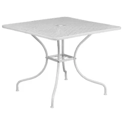 Flash Furniture Oia Commercial Grade 35.5" Square Indoor-Outdoor Steel Patio Table With Umbrella Hole -Outdoor Furniture Store GUEST a501d4dd cf78 48f8 b329 88554a1b716e