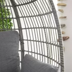 Oversized Egg Chair Style Wicker Chair With Canopy & 4 Cushions -Grey -Outdoor Furniture Store GUEST a51fb581 85ea 4275 bc0e 0a7b327c79b2