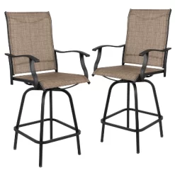 Emma And Oliver Patio Bar Height Stools Set Of 2, All-Weather Textilene Swivel Stools -Outdoor Furniture Store GUEST a56bb3b0 3e3e 4b2d 9159 10a69ec5ebb1