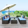 5pc Wicker Patio Sectional Seating Set With Cushions - Black/Blue - GODEER 2 5pc Wicker Patio Sectional Seating Set With Cushions - Black/Blue - GODEER -Outdoor Furniture Store GUEST a5b0262b a1cb 420d a26a ad14fce4f5de