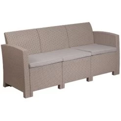 Flash Furniture Faux Rattan Sofa With All-Weather Cushions -Outdoor Furniture Store GUEST a5b92150 33ec 436f af88 4966dd9a88b9 1