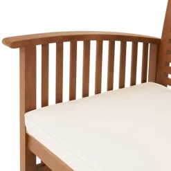 Lyndon Eucalyptus Wood 2 Seat Outdoor Bench With Cushions - Light Brown - Alaterre Furniture -Outdoor Furniture Store GUEST a660a8e3 cf6e 4382 8ceb 3bd395c1feed