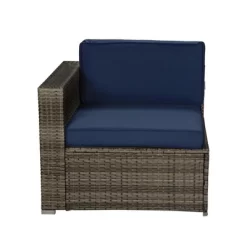 5pc Outdoor Rattan Wicker Sectional Conversation Set With Cushions - Brown/Blue - GODEER 17 5pc Outdoor Rattan Wicker Sectional Conversation Set With Cushions - Brown/Blue - GODEER -Outdoor Furniture Store GUEST a71b22a8 9136 41b0 a768 918307ea216e