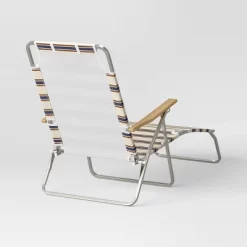 Striped Aluminum Beach Lounger With Wood Arms - Threshold™ 10 Striped Aluminum Beach Lounger With Wood Arms - Threshold™ -Outdoor Furniture Store GUEST a72bf634 d3db 44d5 b2f4 d19d9498af18