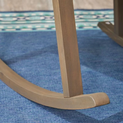 Candel 2pk Acacia Wood Rocking Chairs - Gray - Christopher Knight Home 6 Candel 2pk Acacia Wood Rocking Chairs - Gray - Christopher Knight Home - Image 4