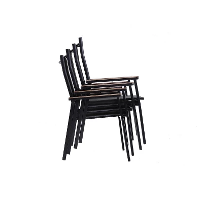 7pc Patio Set With Steel Table & Aluminum Frame Sling Chairs - Captiva Designs 6 7pc Patio Set With Steel Table & Aluminum Frame Sling Chairs - Captiva Designs - Image 4