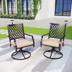 5pc Outdoor Conversation Set With Swivel Chairs & 28" Square Propane Fire Table - Captiva Designs -Outdoor Furniture Store GUEST a74509b4 3207 4607 a696 283c21d68ded