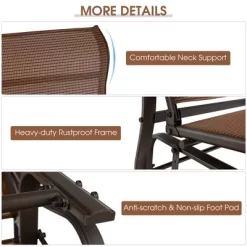 Costway 2-Person Patio Swing Glider Bench Loveseat Rocking Chair High Back Deck -Outdoor Furniture Store GUEST a76cc80a 2e10 4270 bb20 140b0dcbaf21