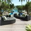 7pc Wicker Patio Seating Set With Cushions & Striped Pillows - Gray - GODEER -Outdoor Furniture Store GUEST a820067d 0e9c 4691 b65c cb036b4175f2