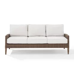 Capella Outdoor Wicker Sofa - Cream/Brown - Crosley -Outdoor Furniture Store GUEST a89df60e 0231 485b 9a96 0aae995b53e9