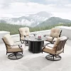 Oakland Living 5pc Deep Seating Aluminum Outdoor Patio Fire Pit Dining Set With 44" Round Fire Table & Swivel Rocking Chairs Copper -Outdoor Furniture Store GUEST a89ee6a0 bce1 4960 8b79 ab4a7f5b92d2