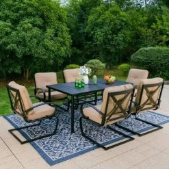 Captiva Designs 7pc Outdoor Dining Set With C-Spring Motion Chairs & Metal Table With Umbrella Hole 33 Captiva Designs 7pc Outdoor Dining Set With C-Spring Motion Chairs & Metal Table With Umbrella Hole -Outdoor Furniture Store GUEST a9eadf4a 6ecc 4765 803e c94bf46ec63c