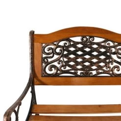 Sunnydaze Decor Sunnydaze 2-Person Ivy Crossweave Design Cast Iron And Wood Frame Outdoor Garden Bench -Outdoor Furniture Store GUEST aa1a21eb 8c9f 40b1 a936 f3ff70f3360e