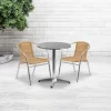 Emma And Oliver 23.5" Round Aluminum Garden Patio Table Set With 2 Rattan Chairs 1 Emma And Oliver 23.5" Round Aluminum Garden Patio Table Set With 2 Rattan Chairs -Outdoor Furniture Store GUEST aa2357b9 3a00 4db4 bb0e 0352a985ffc7