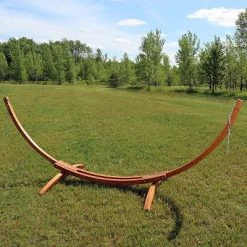 Outdoor Furniture Store 27 Sunnydaze Decor Sunnydaze Heavy-Duty Two-Person Curved Larch Wood Hammock Stand Only