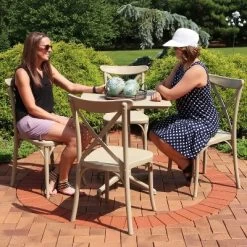 Sunnydaze Decor Sunnydaze All-Weather Commercial-Grade Bellemead Indoor/Outdoor Patio Furniture Dining Set With Square Table With Folding Top, Tan, 5pc -Outdoor Furniture Store GUEST ab89e551 27c9 4d38 8a8b 79b872eec836