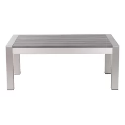 39" Modern Brushed Aluminum Coffee Table - ZM Home