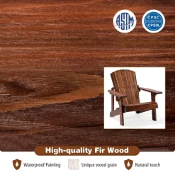 Costway 110 LBS Capacity Kid's Adirondack Chair Patio Wood High Backrest Arm Rest -Outdoor Furniture Store GUEST abffceac 4cb4 4461 ae63 4a4aa8610e47