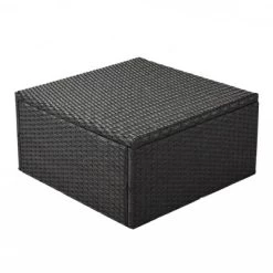 4pc Outdoor Wicker Rectangle Daybed With Canopy & Cushions - Blue - GODEER -Outdoor Furniture Store GUEST ac066ddc 33b6 4b0e acb1 80cd109885bd