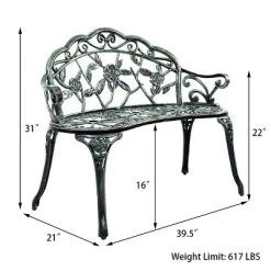 Antique Aluminum Bench Patio Garden Chair Porch Cast For Outdoor Green -Outdoor Furniture Store GUEST acbb2d26 e5b8 4f1d 8496 7911dfe75ea1
