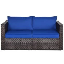 Costway 4PCS Patio Rattan Corner Sofa Sectional Furniture SetBlueBeigeNavy Cushion -Outdoor Furniture Store GUEST ad14ec10 7c3f 45dd 9f48 62ab787abc1c