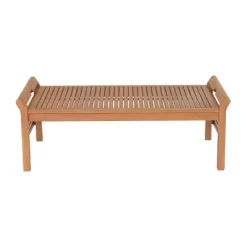 Stamford 2pc Eucalyptus Wood Outdoor Bench With Coffee Table - Natural - Alaterre Furniture -Outdoor Furniture Store GUEST ad3ea85b 6333 479a b403 79878625845d