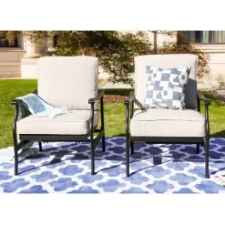 2pc Steel Outdoor Patio Accent Chairs - Lokatse -Outdoor Furniture Store GUEST ae44d8c8 d2d0 4b35 b1b9 d092b65a8071