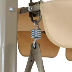 Sunnydaze Decor Sunnydaze Outdoor 3-Person Steel Patio Swing With Adjustable Canopy And Tufted Cushions, Beige -Outdoor Furniture Store GUEST ae92f669 794b 43f5 8134 85d28a9c5eca