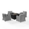 Bradenton 5pc Wicker Conversation Set With Fire Table - Gray - Crosley -Outdoor Furniture Store GUEST af0e0ea9 1dff 4664 a292 e37ecd3f2556