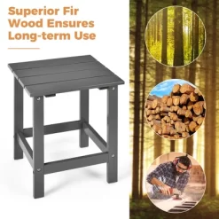 Costway 2PCS Patio Adirondack Chair Side Table Set Solid Wood Garden Deck Grey -Outdoor Furniture Store GUEST af53440d 6bf6 4e8b 95ea ed018f9af213