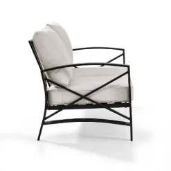 Kaplan Outdoor Metal Loveseat - Oatmeal/Bronze - Crosley -Outdoor Furniture Store GUEST afbb4056 f387 4706 859e b3e2e82a00c5