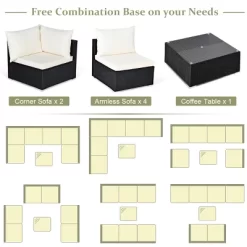 Costway 7PCS Patio Rattan Sofa Set Sectional Conversation Furniture Set Garden -Outdoor Furniture Store GUEST afec78ee f166 4d0f 9216 e881cbe5cadb