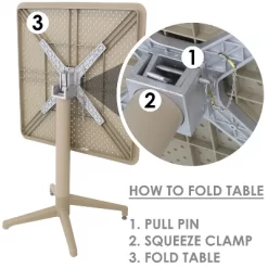 Sunnydaze Decor Sunnydaze All-Weather Commercial-Grade Bellemead Indoor/Outdoor Patio Furniture Dining Set With Square Table With Folding Top, Tan, 5pc -Outdoor Furniture Store GUEST b07031a3 461f 4892 9659 121f8f0bd30c