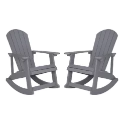 Flash Furniture Savannah All-Weather Poly Resin Wood Adirondack Rocking Chair With Rust Resistant Stainless Steel Hardware - Set Of 2 -Outdoor Furniture Store GUEST b09938f3 d303 4d0a 9c7a ec24a1a90866