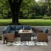 Bradenton 5pc Outdoor Wicker Seating With Fire Table - Crosley -Outdoor Furniture Store GUEST b09b4afe 4ffb 4393 8493 97ab42c92d07