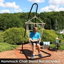 Sunnydaze Decor Sunnydaze Outdoor Printed Polycotton Fabric Hammock Chair With Armrests And Hardwood Spreader Bar - 300 Lb Capacity - Natural -Outdoor Furniture Store GUEST b1aab4ca 4e3f 4e15 97ff d6883850e413